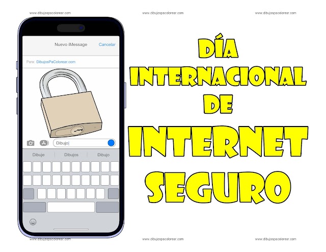Día Internacional de Internet Seguro dibujo a color y para colorear